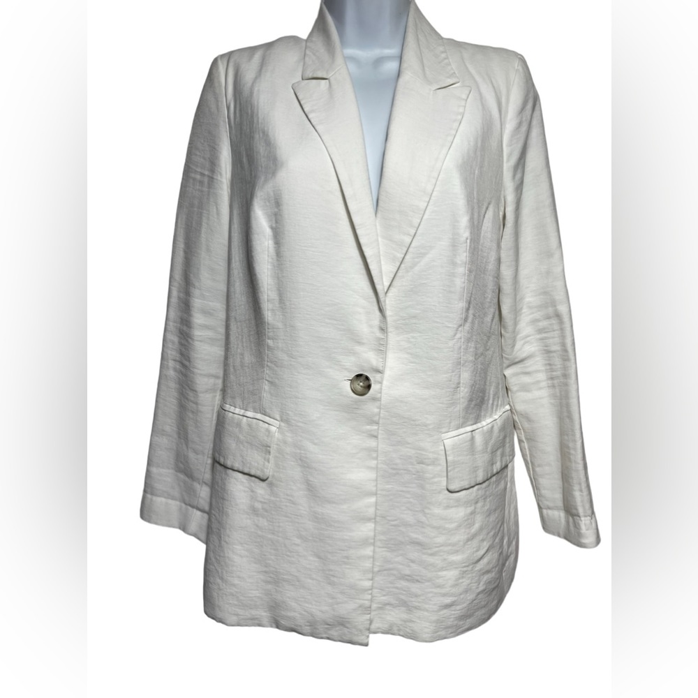 Nordstrom Wayf blazer size XS White classic rayon blend JACKET PERFECT 🩷